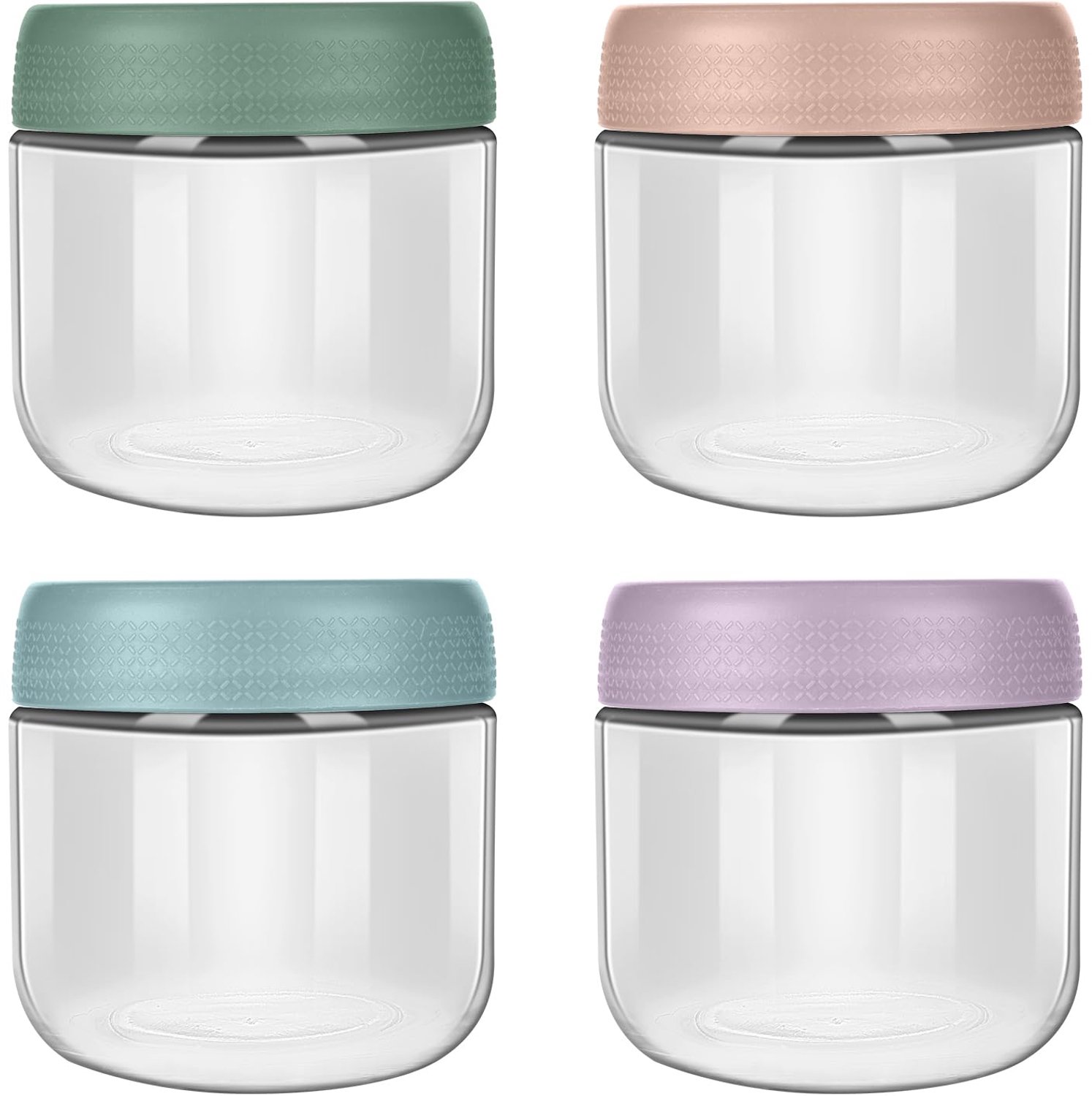 4 Stuks Voedselopslagpotten met Deksel 300 ml
