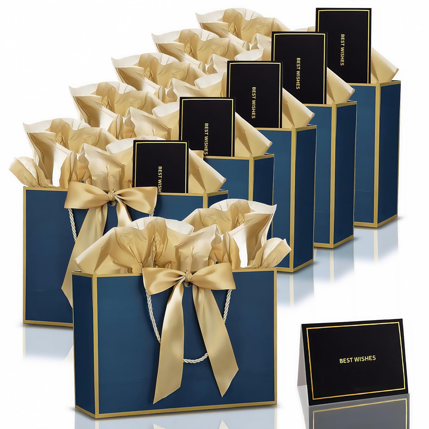 Set van 6 Geschenkzakken met Strik voor Feestdagen