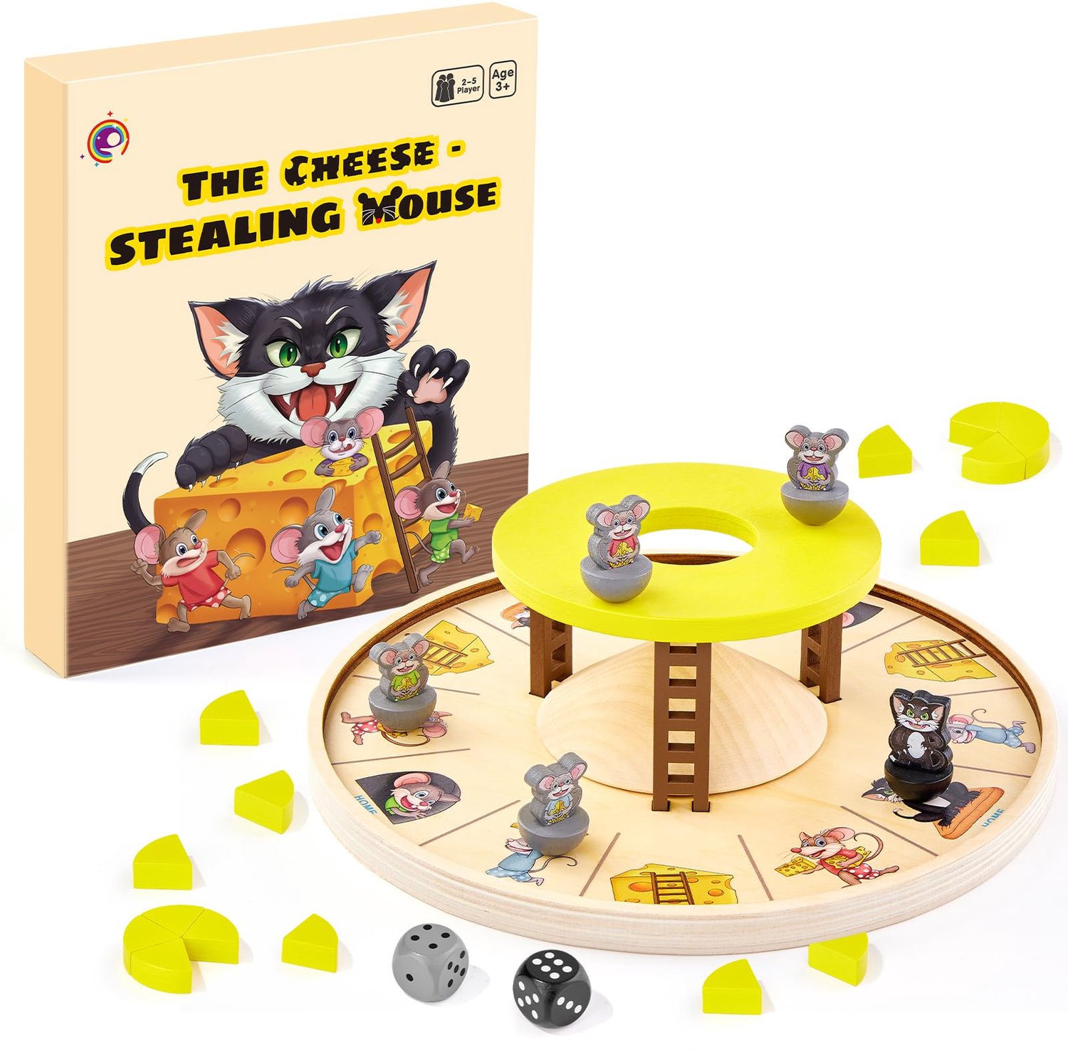 Cat and Mouse Bordspel voor Kinderen van Hout