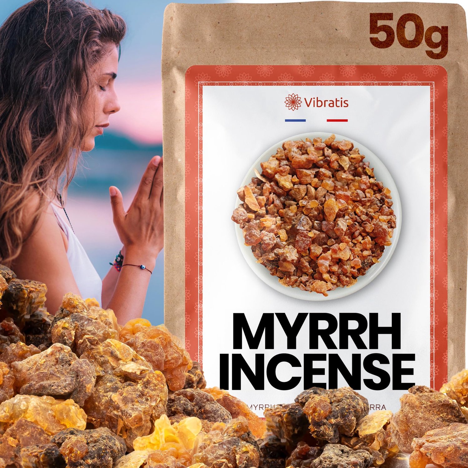 Myrrh Hars voor Reiniging en Meditatie - 50g Natuurlijke Incense Granules