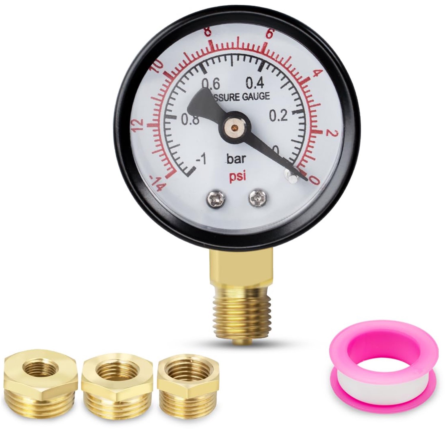 40mm Vacuummeter met 3 Aansluitingen voor Lage Druk