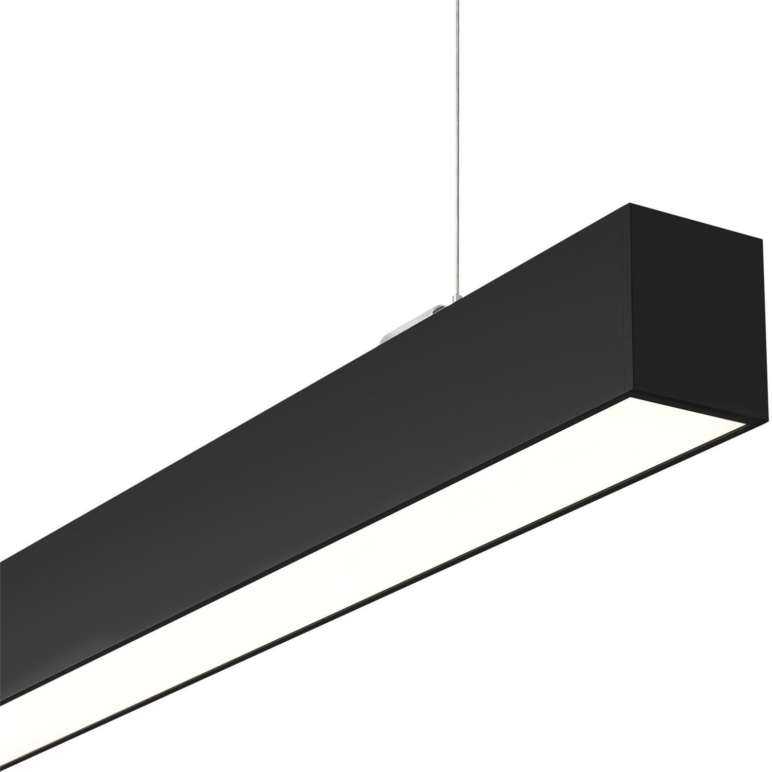 LEDVION LED Hanglamp Kantoor - Lineair Hangarmatuur - 28W 2.800lm - Neutraal Wit 4000K - 120cm - Zwart - excl. AC-kabel