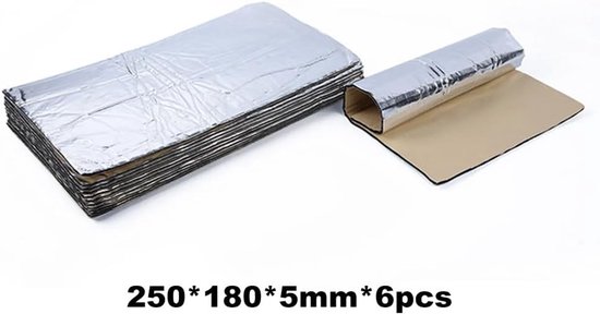 5mm Geluidsisolatiematten voor Auto en Huis, Warmte-isolatie en Geluidsdemping, Set van 6 Stuks — afbeelding 2