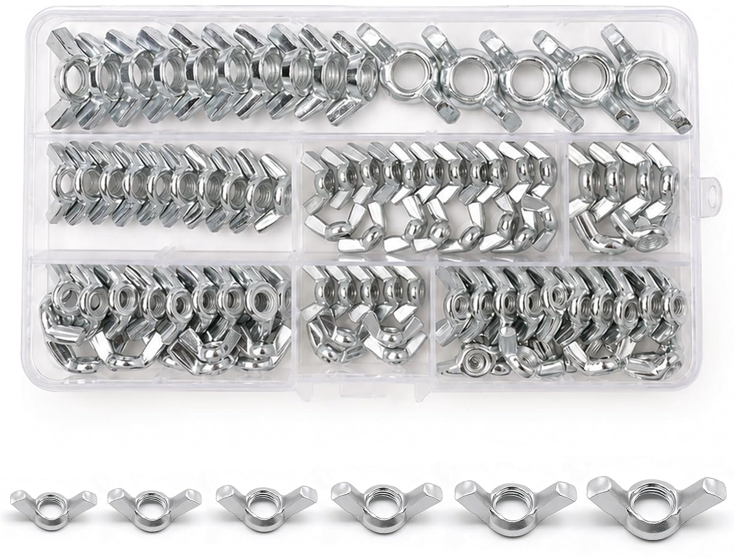 110 stuks vleugelmoeren M3 M4 M5 M6 M8 M10, vleugelmoeren set - ShopVlot