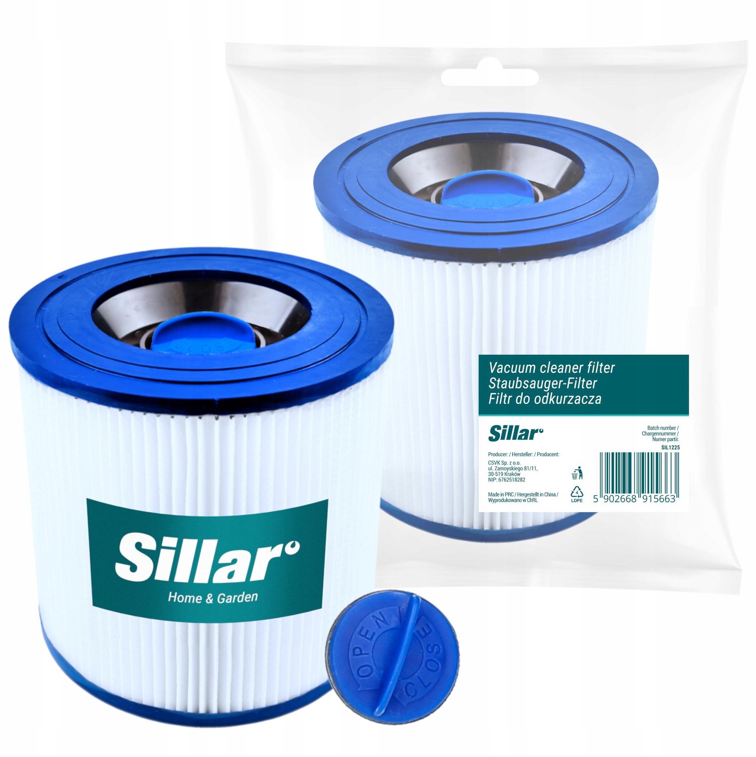 Sillar Stofzuigerzakken & Filter Set voor Kärcher WD2 MV2 A2054