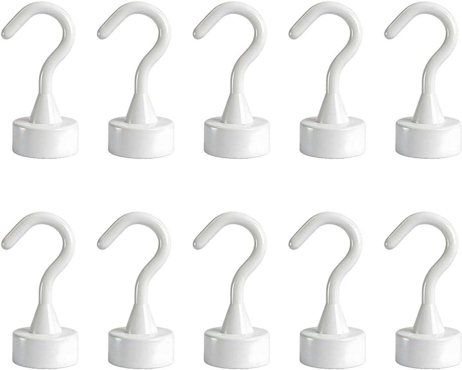 Magnetische Haakjes 10 Stuks - Witte Plastic Mini Haakjes - 5kg Draagkracht - Ideaal voor Organisatie - ShopVlot