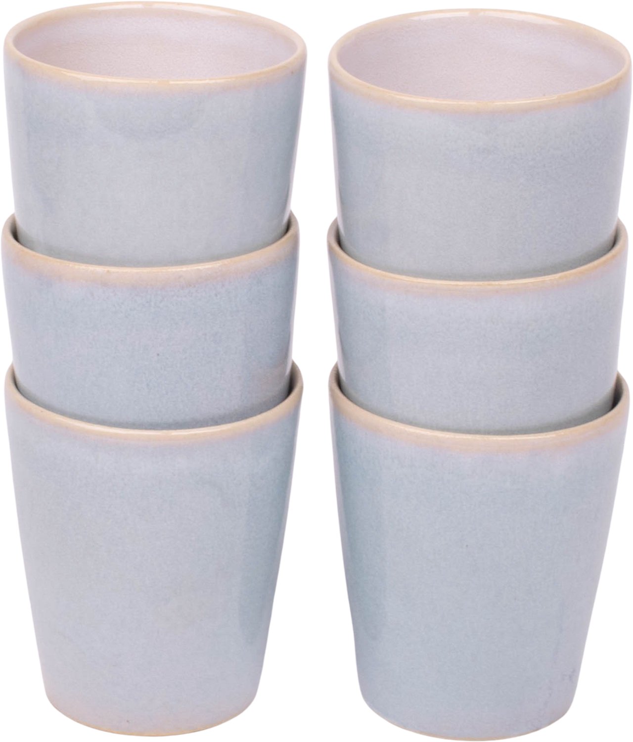Set van 6 koffiemokken - 250 ml - 6 persoons - lichtblauw - Portugees stoneware - Sintra - Kade 171 kopjes - hip en trendy