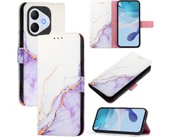 YBM Klaphoesje voor Honor 400 Lite 5G, stootvaste magnetische premium lederen hoes, inklapbaar, standfunctie - ShopVlot