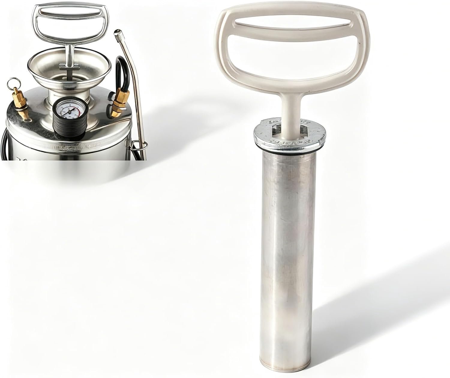 Handpompsproeier, 4 l, handmatige drukpomp van roestvrij staal, sproeiaccessoires met instelbare druk voor tuinieren - ShopVlot