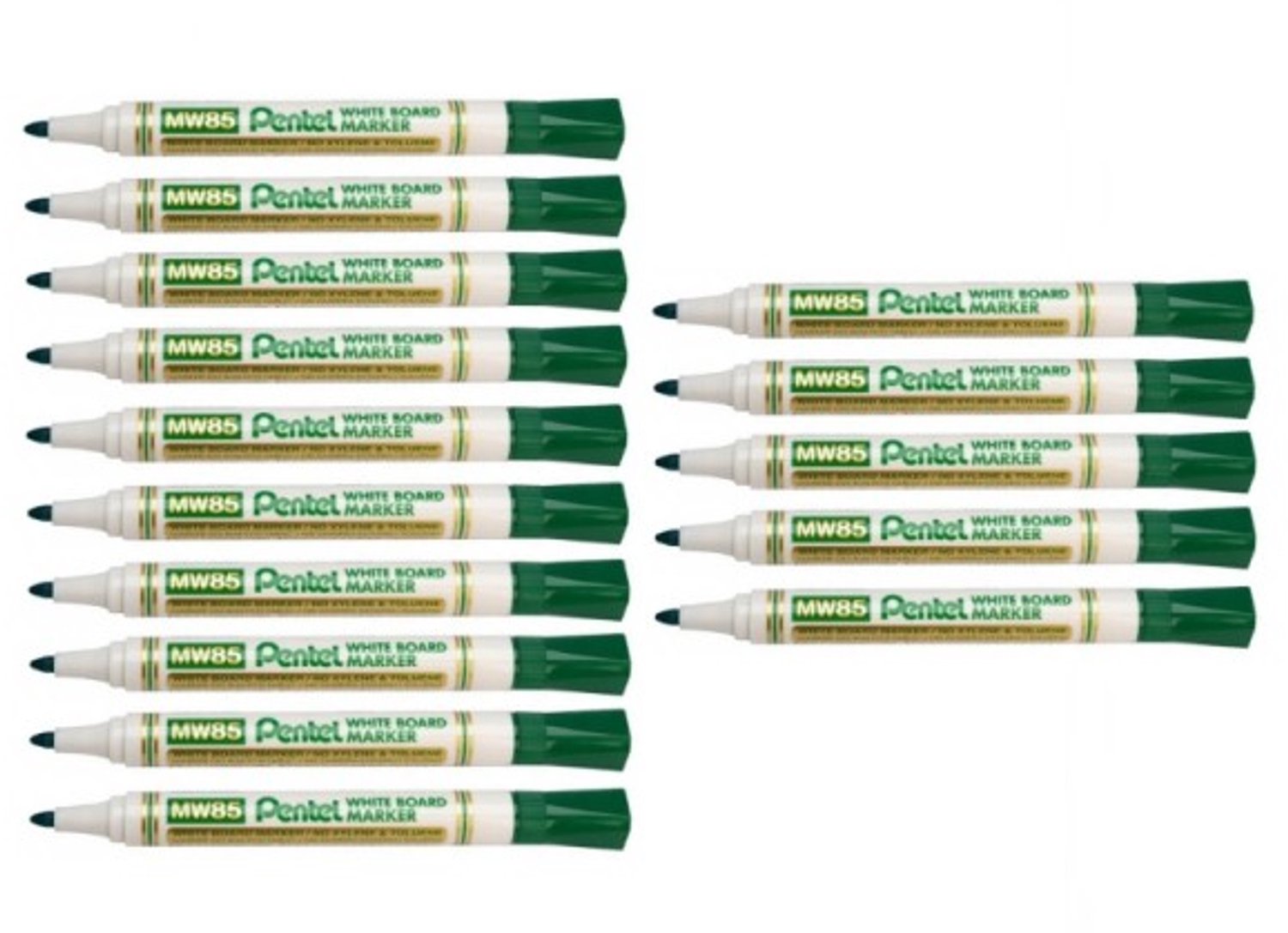 Pentel MW85 whiteboard markers, groen, set van 15 stuks