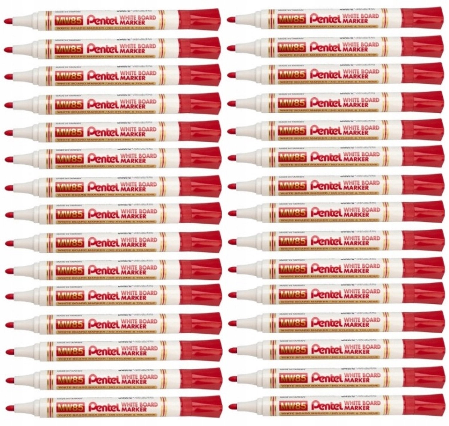 Pentel MW85 Whiteboard Markers Rood - Set van 30