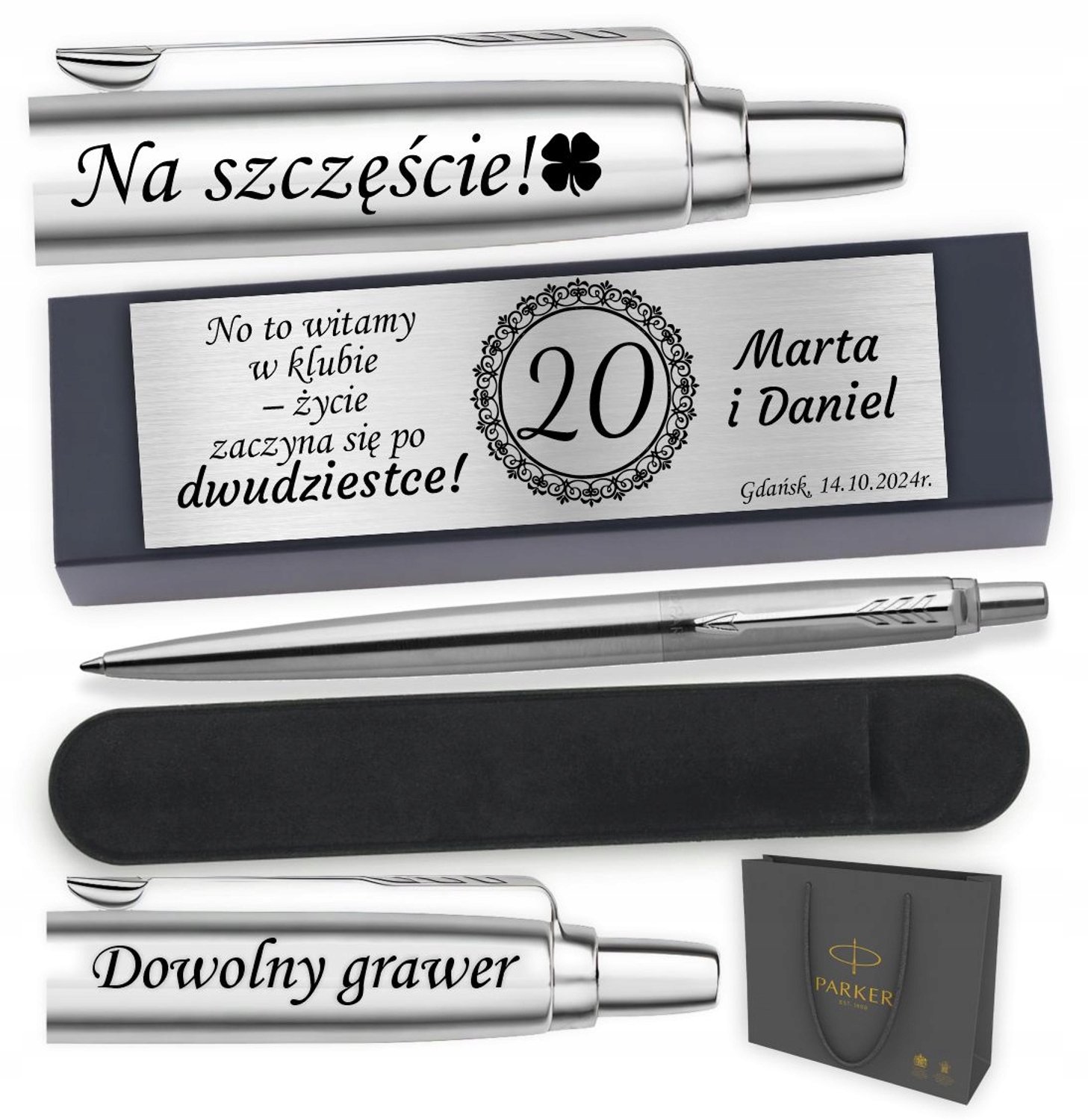 Parker Jotter CT Pen met Gravure & Cadeau Etui - Luxe Present