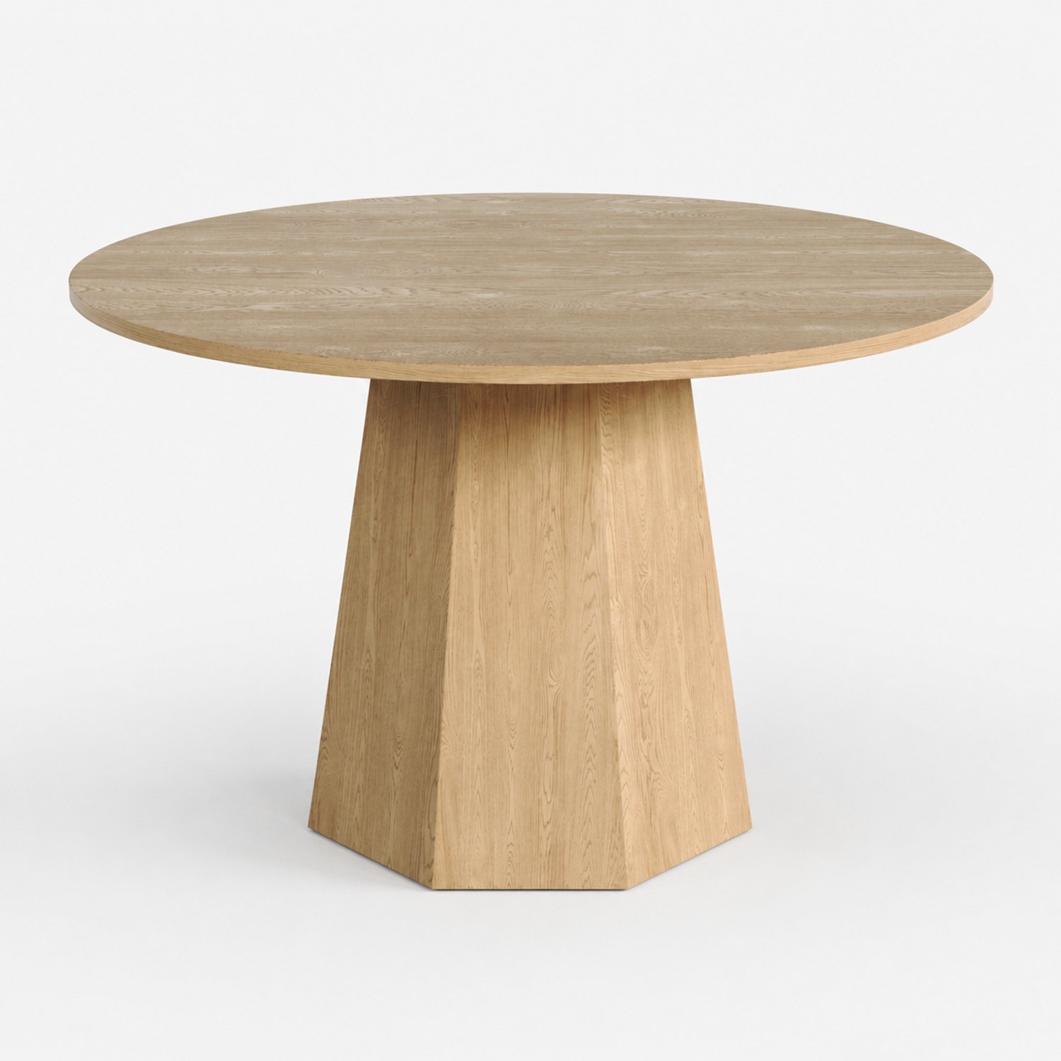 SONNENH Ronde eettafel met centrale gefacetteerde voet - MDF eikenlook - Diameter 120 cm