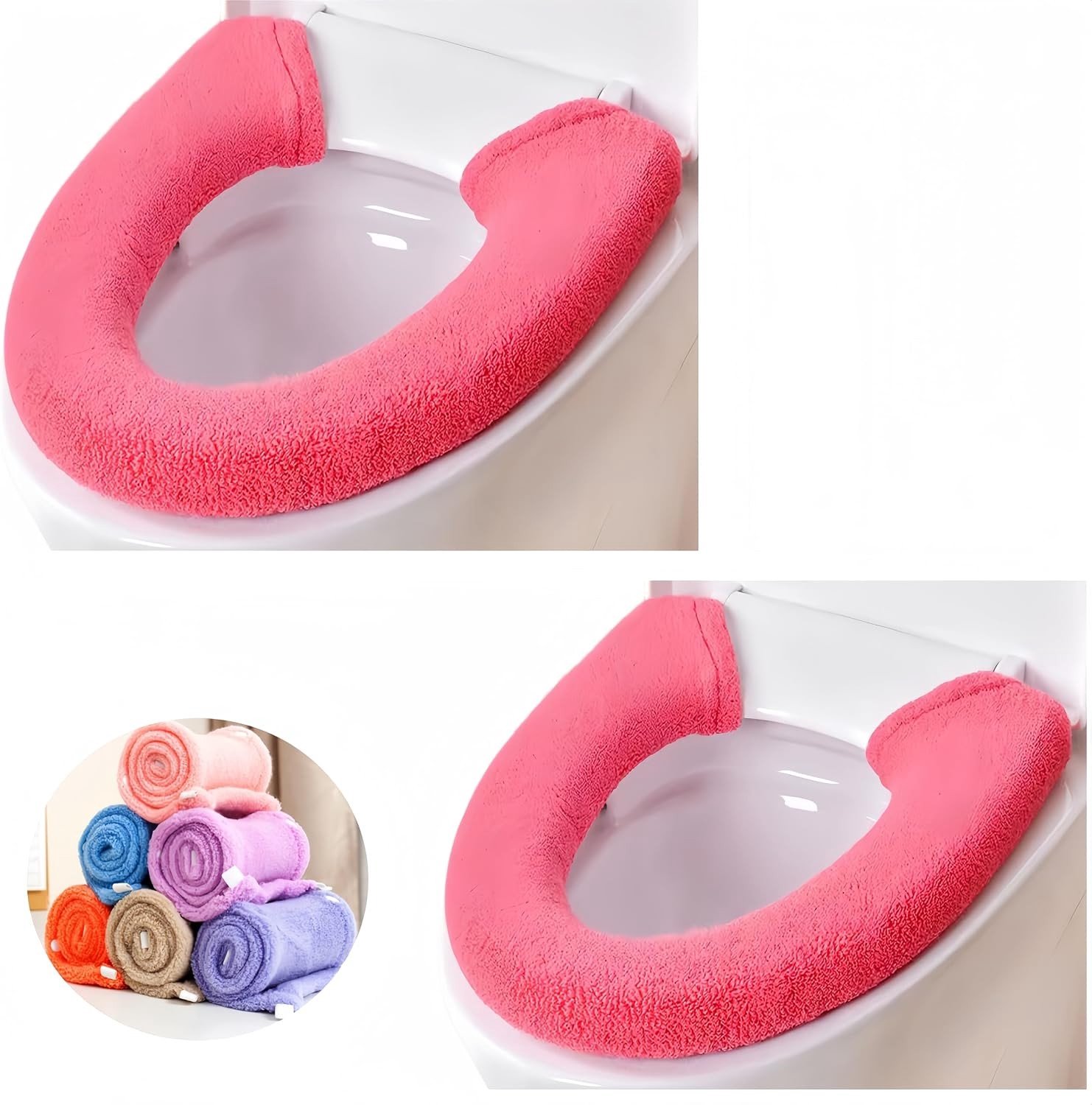 Zachte en Dikke Toiletbril Covers met Handvat - Wasbare Toiletzitting Bescherming en Comfortabele Cushions voor Badkamer