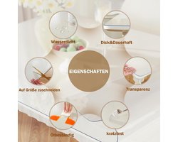 Royhom Tafelzeil Transparant 90 x 90 cm, Plastic Tafelkleed Transparant PVC, Waterdicht Tafelbeschermer Transparant - ShopVlot