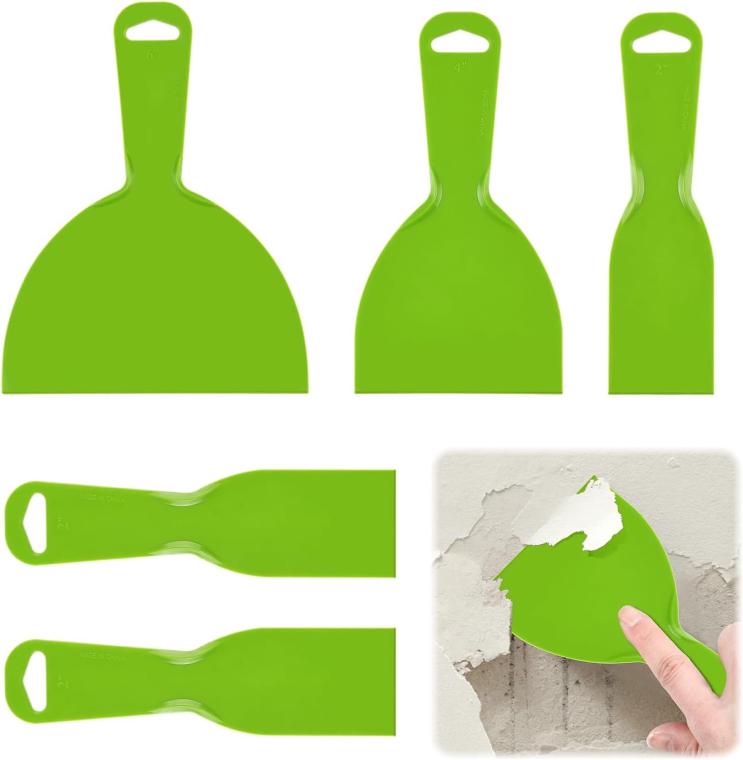 SnelShoppen - Flintronic Putty Scrapers Set, 5 Pack Flexibele Plastic Schrapers, Putty Knives voor Verf, Wandbekleding, Stickers, Decals en Reparatie