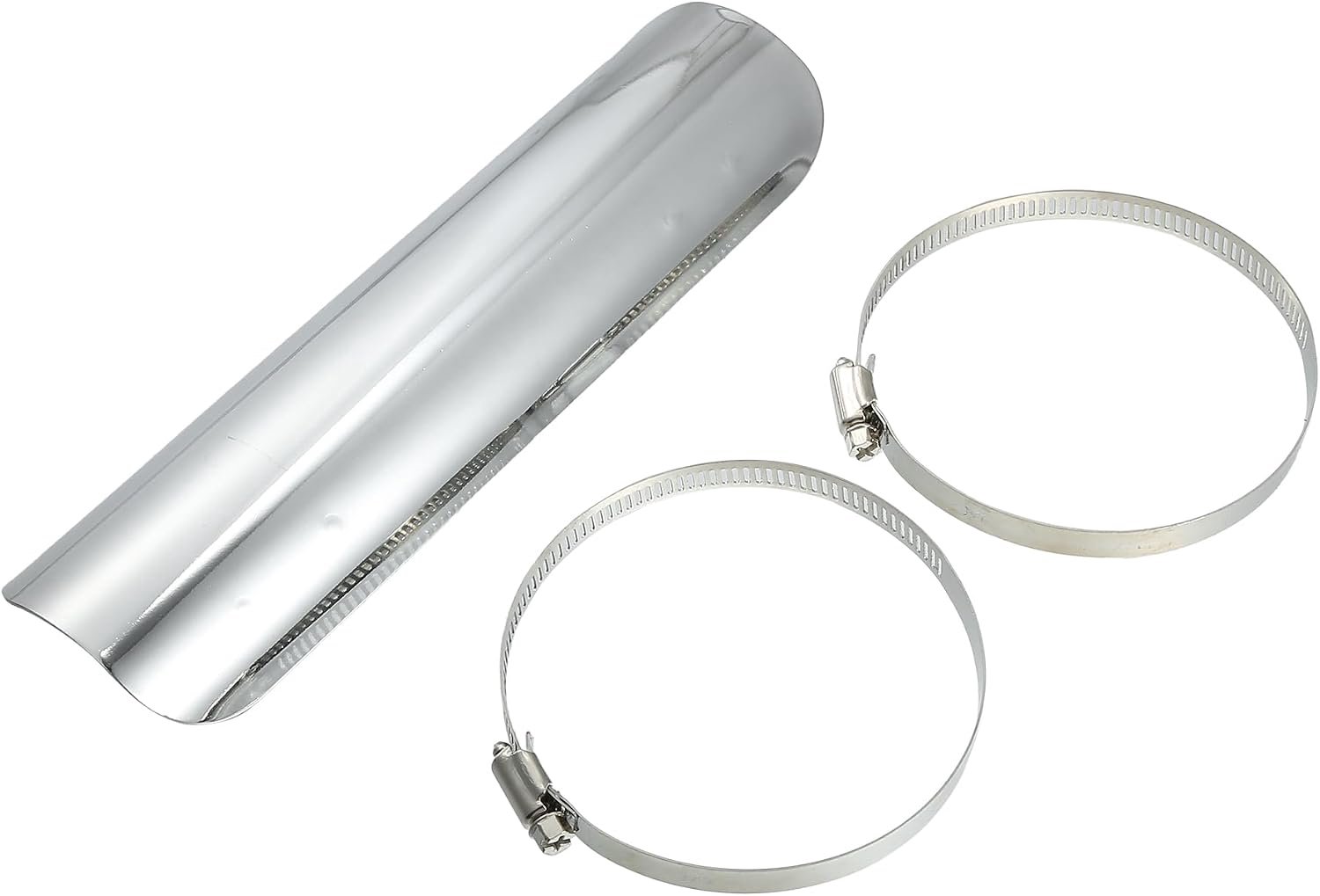 Motoforti Universal Motorcycle Exhaust Pipe Heat Shield Curved Motorcycle Heat Insulation Cover, 226x60mm, Durable - ShopVlot