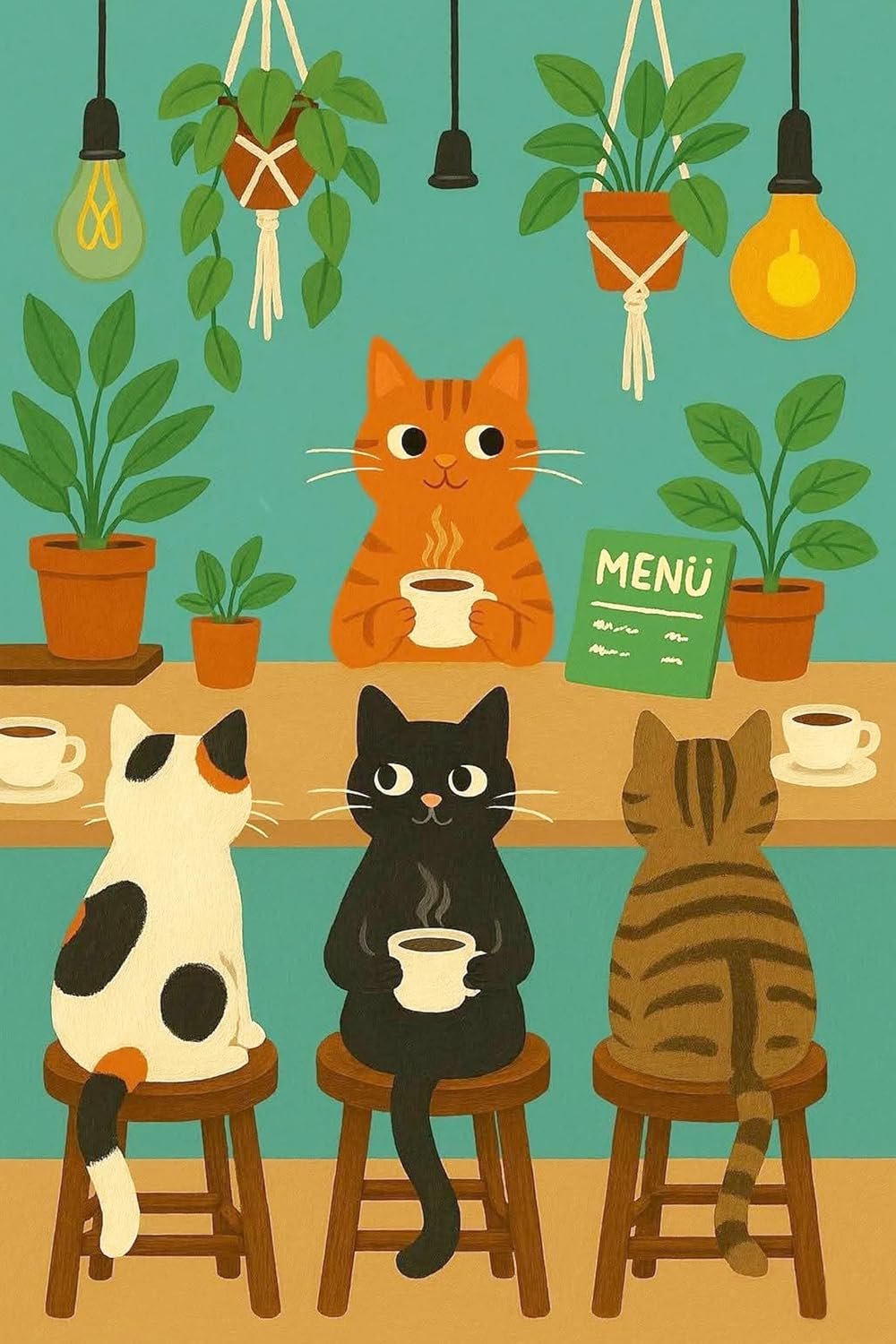 SUHEFAFA Katten schilderen op nummer kinderen, katten schilderen op nummer kat met houten frame, houten ezel vanaf 5 - ShopVlot