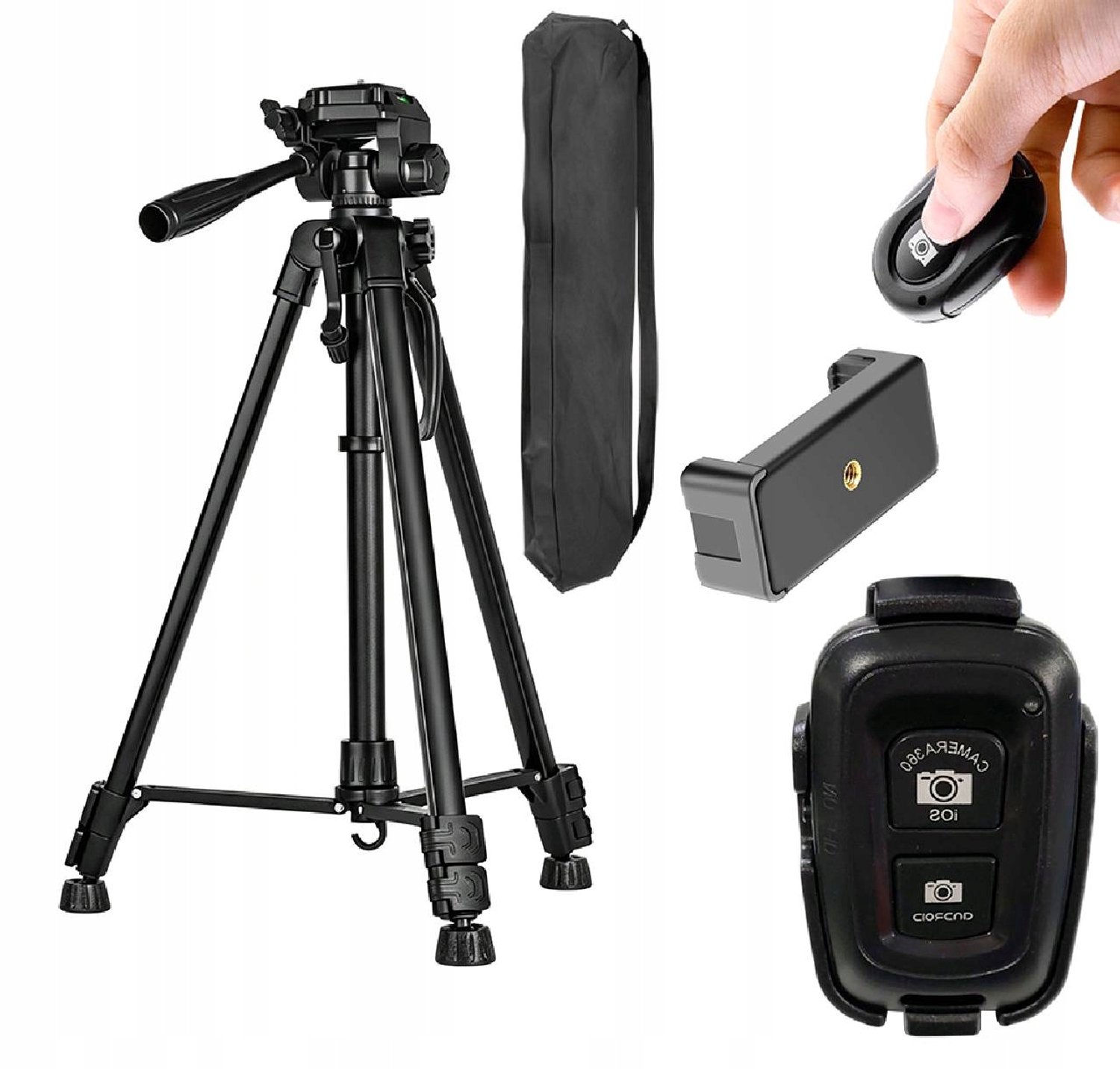 Universeel Aluminium Statief - 168cm Hoog, 4-in-1 met Bluetooth Afstandsbediening