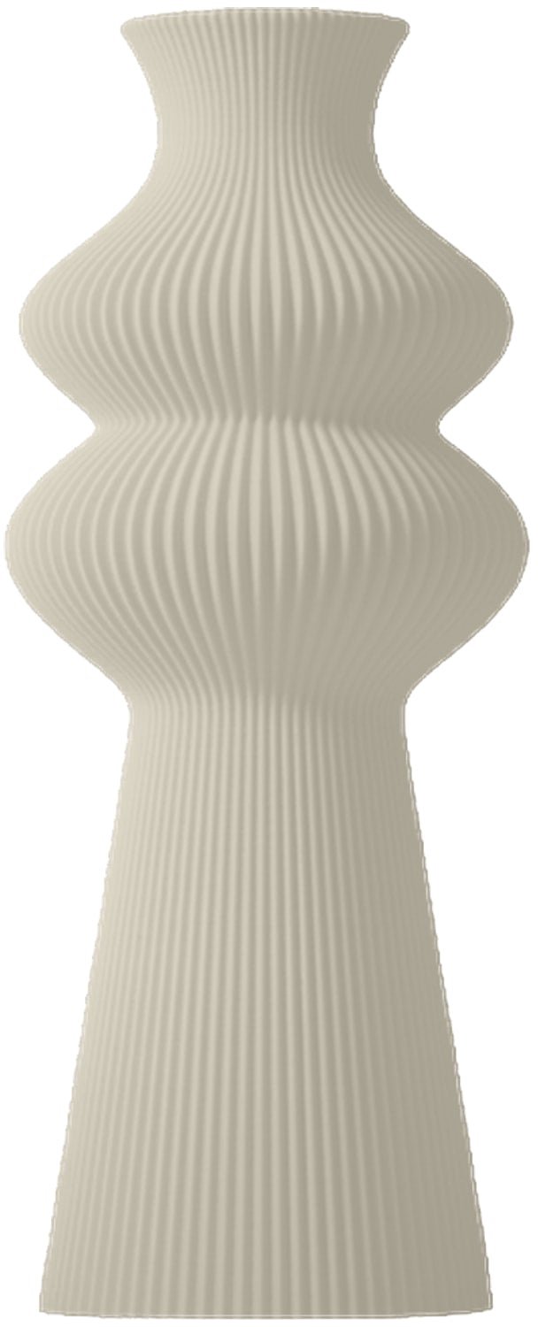 Layvo MERIT Vaasje - Crème - D11 x H25 cm - droogbloemen vaasje - gerecycled plastic