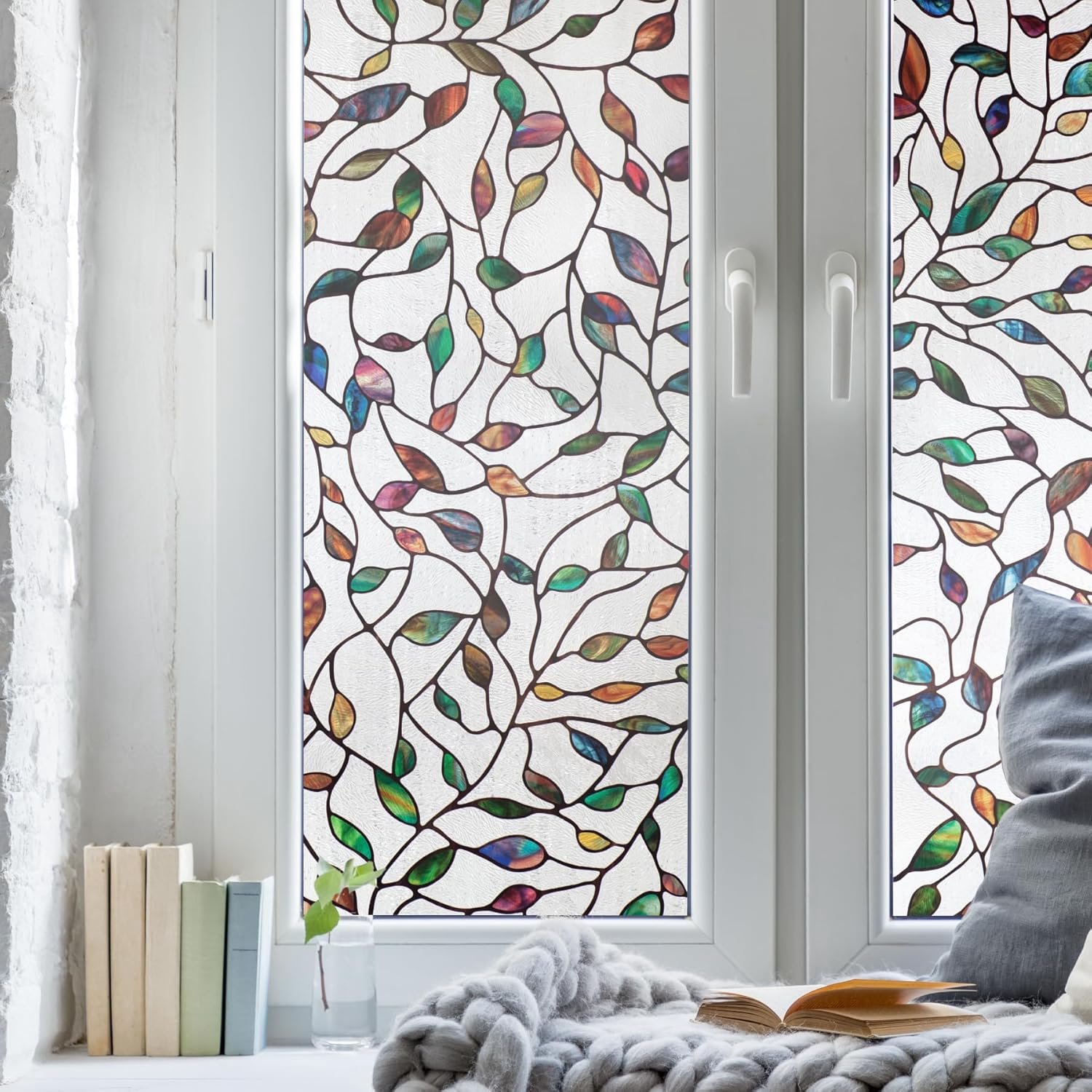 SnelShoppen - ARTSCAPE Raamfolie, Multicolor Glazen Vensterfilm, 92 cm L x 61 cm B, Privacy Bescherming, UV-Bescherming, Eenvoudig Aan te Brengen, Her