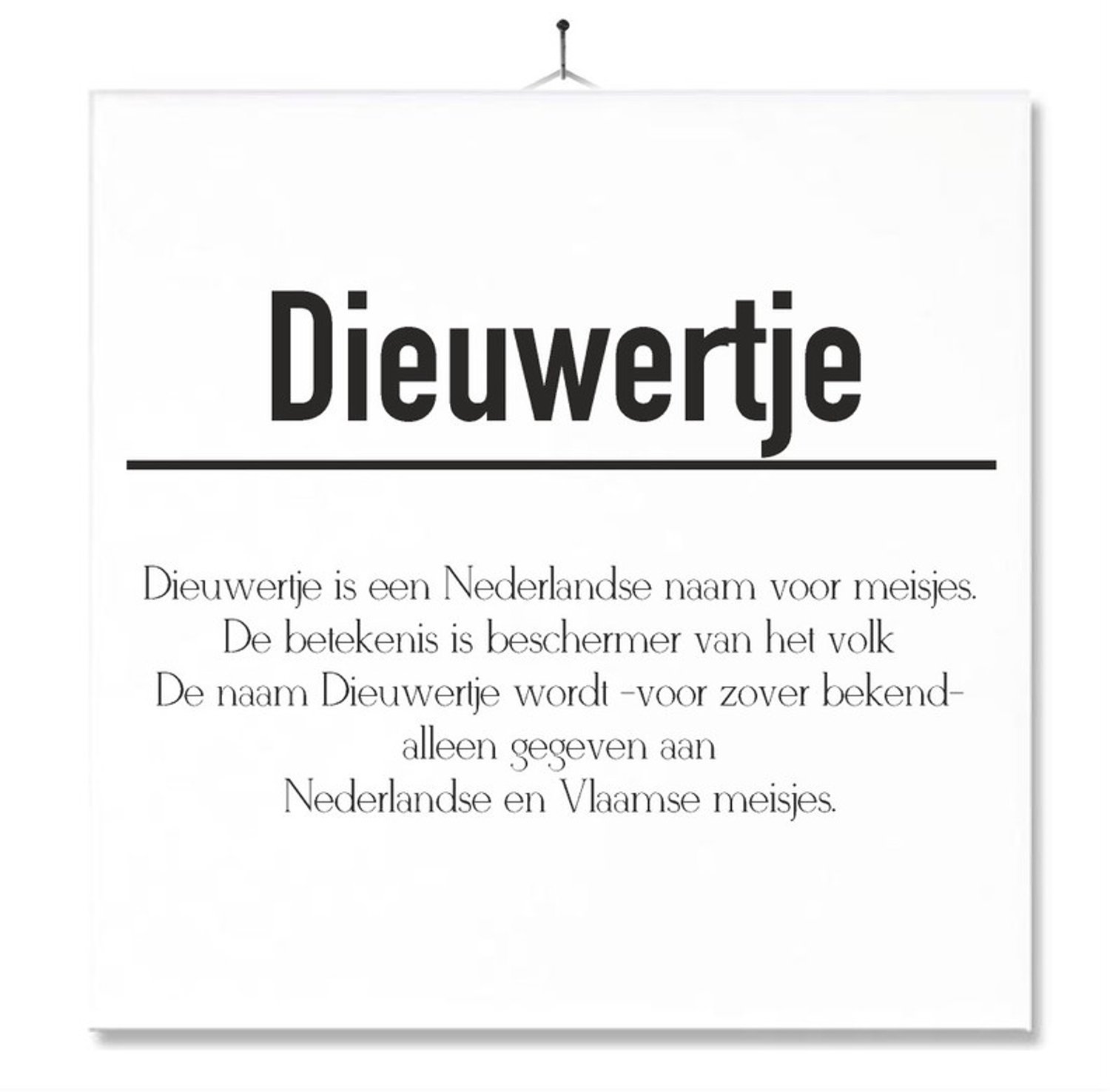 MC Living Tegel Met Opdruk | Betekenis | Kado | Cadeau | Met Naam - Diewertje Multi-Color