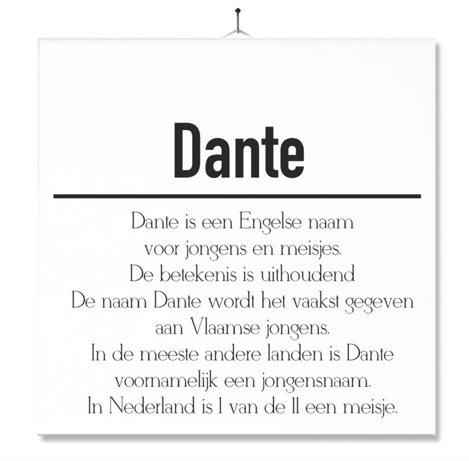 MC Living Tegel Met Opdruk | Betekenis | Kado | Cadeau | Met Naam - Dante Multi-Color