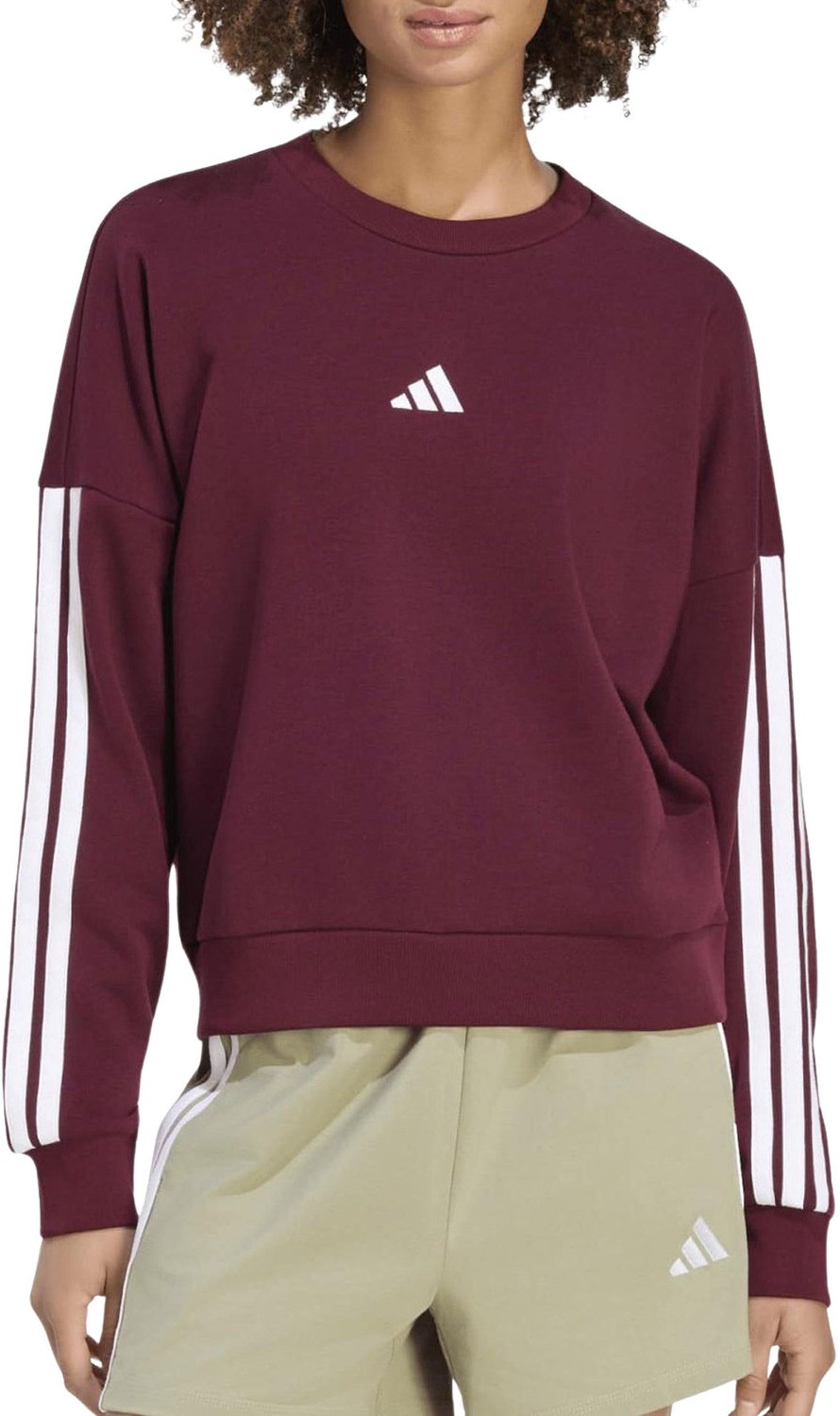 Adidas Essentials 3-Stripes Sweater Dames Bordeauxrood