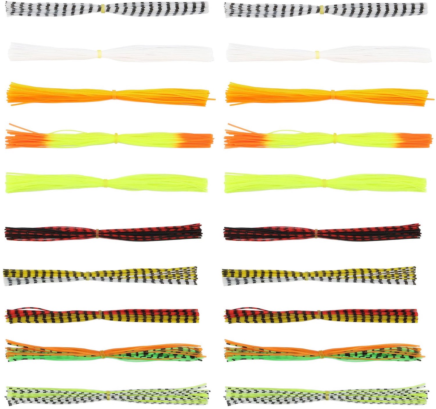 Siliconen Rokken 20 Bundels - 40 Strengen - Multicolor - Vervangingsdeel - DIY Vissen Lokken - Geschikt voor Zoet- en Zoutwatervissen - Kunstaas