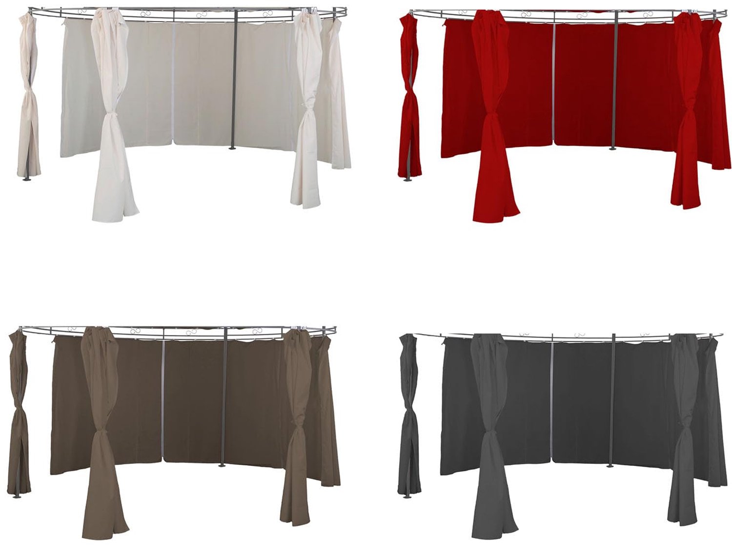 Zijpanelen voor tuinpaviljoen - Waterdicht - Rood - 3,5 m