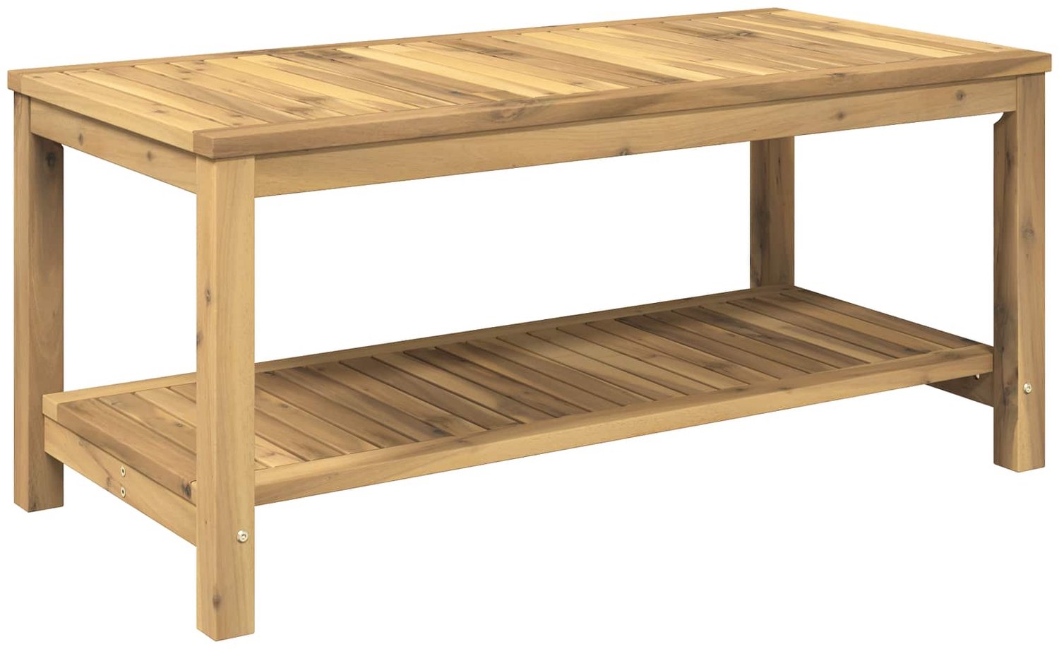 vidaXL Salontafel - Witgewassen - 100,5 - x - 49 - x - 45 - cm - Massief - Acacia - Hout