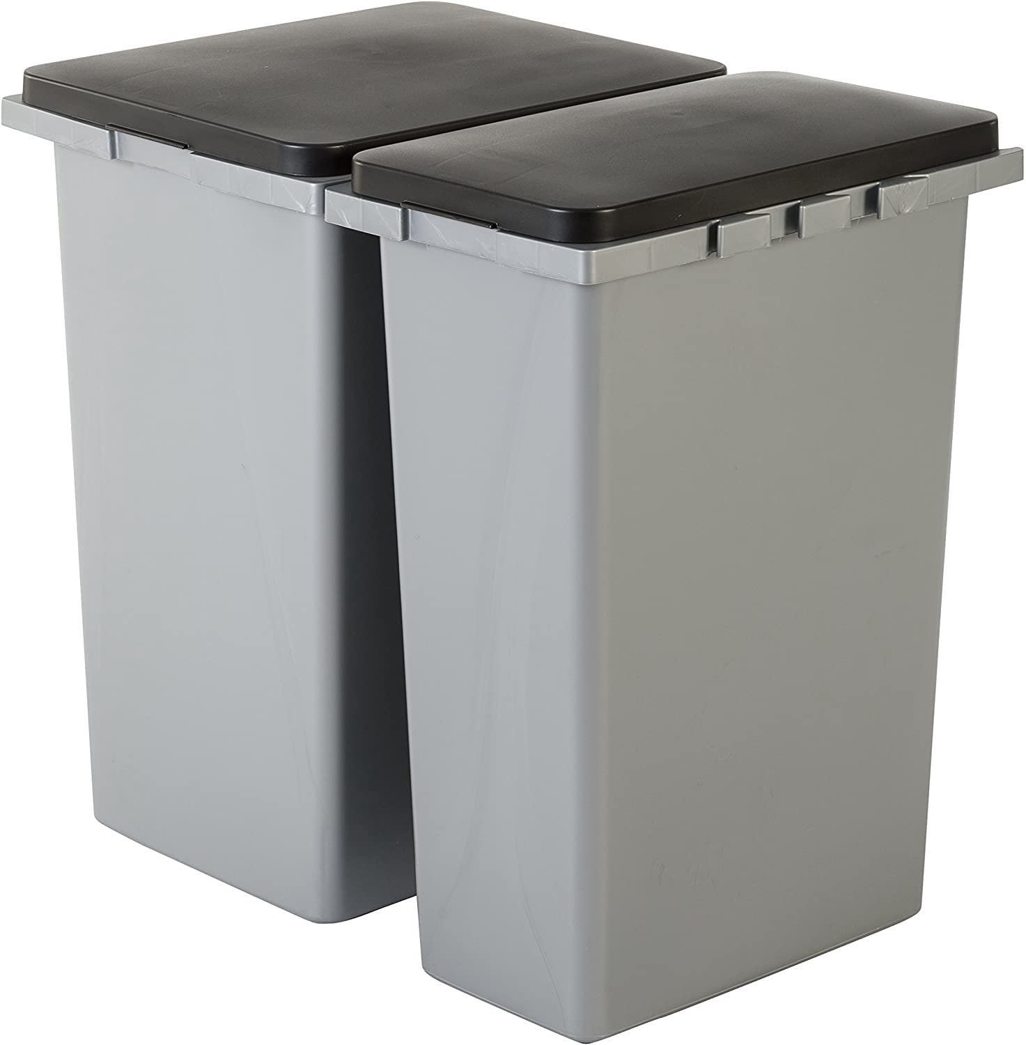 Set van 2 Stapelbare Afvalcontainers van 45 Liter met Deksel
