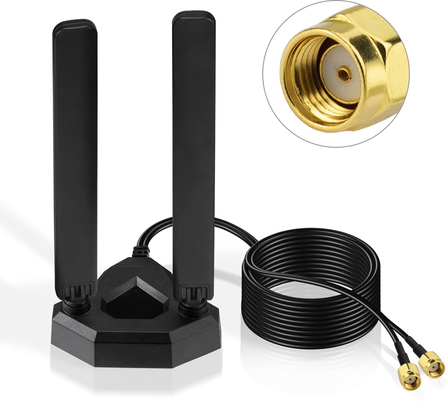 High-Gain WiFi 6E Antenne - Tri-Band met Magnetische Basis en 3m Verlengkabel