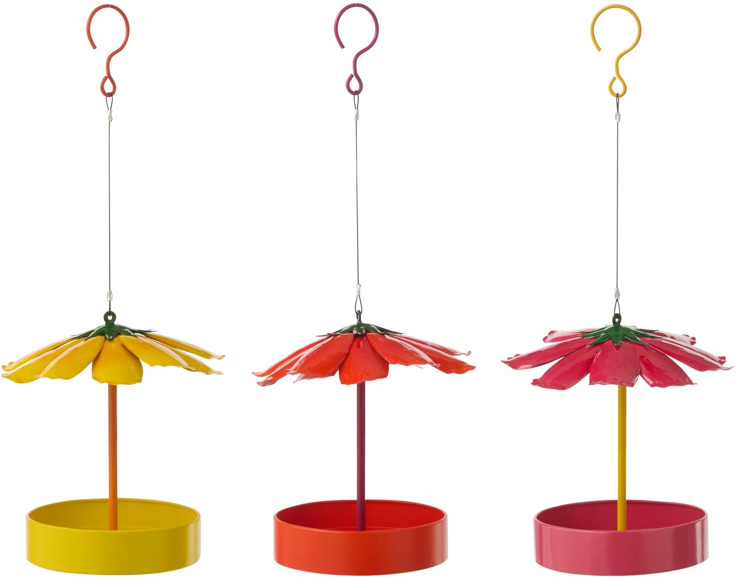Decoratieve Hangende Bloem - Metaal - Veelkleurig - 3 Stuks