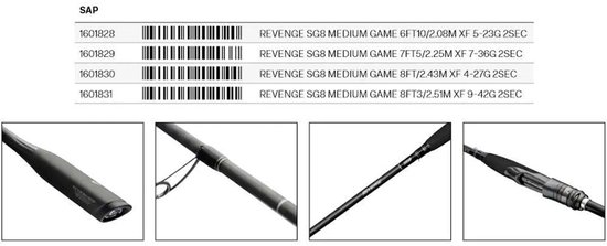 Savage Gear Revenge Sg8 Medium Game Spinhengel Zilver 2.25 m / 7-36 g — afbeelding 2