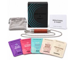 Aravé Airvaper - Stoppen met Roken - Vape zonder Nicotine - Ademhalingsketting - Alternatief voor Nicotine Pleisters - 5 Smaken - Donker Hout