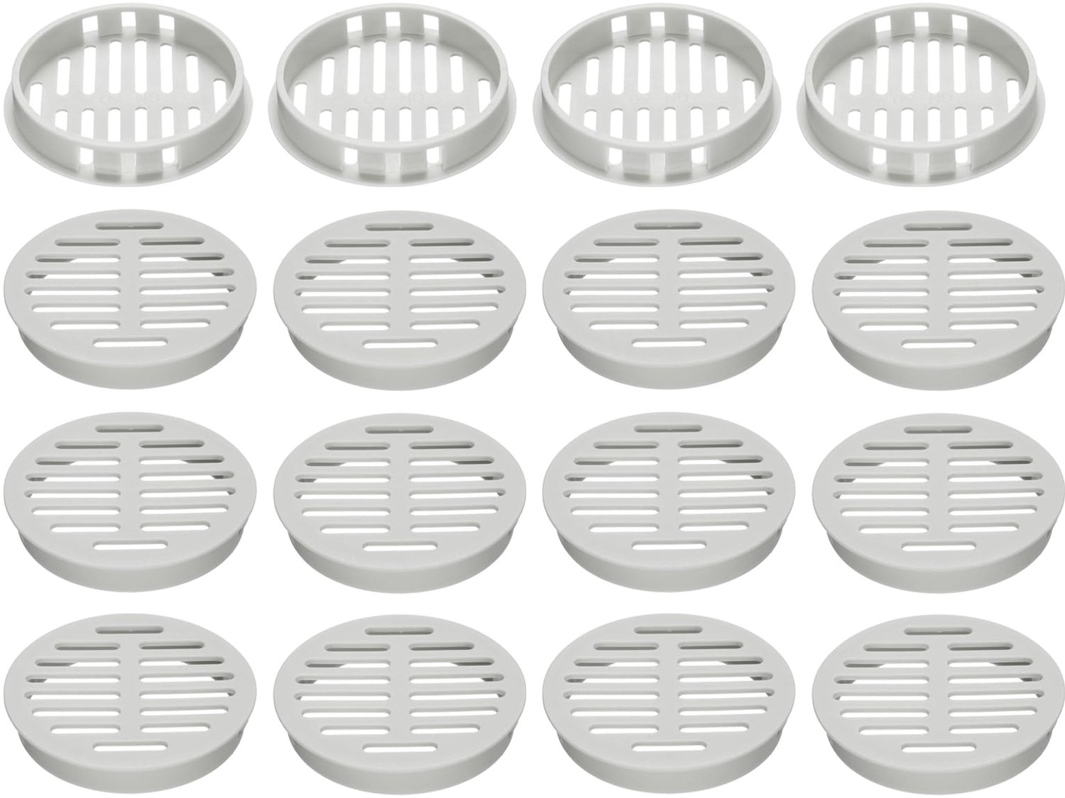 20 Stuks Ventilatieroosters - Lichtgrijs - Voor Badkamer en Keuken