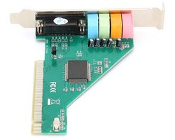 Geluidskaart 4-kanaals Surround Sound - PCI Express - CMI/HT8738 Chip - 120 dB Signaal-Ruisverhouding - Volledige Duplex - Ondersteunt DirectSound 3D - Geluidsadapter