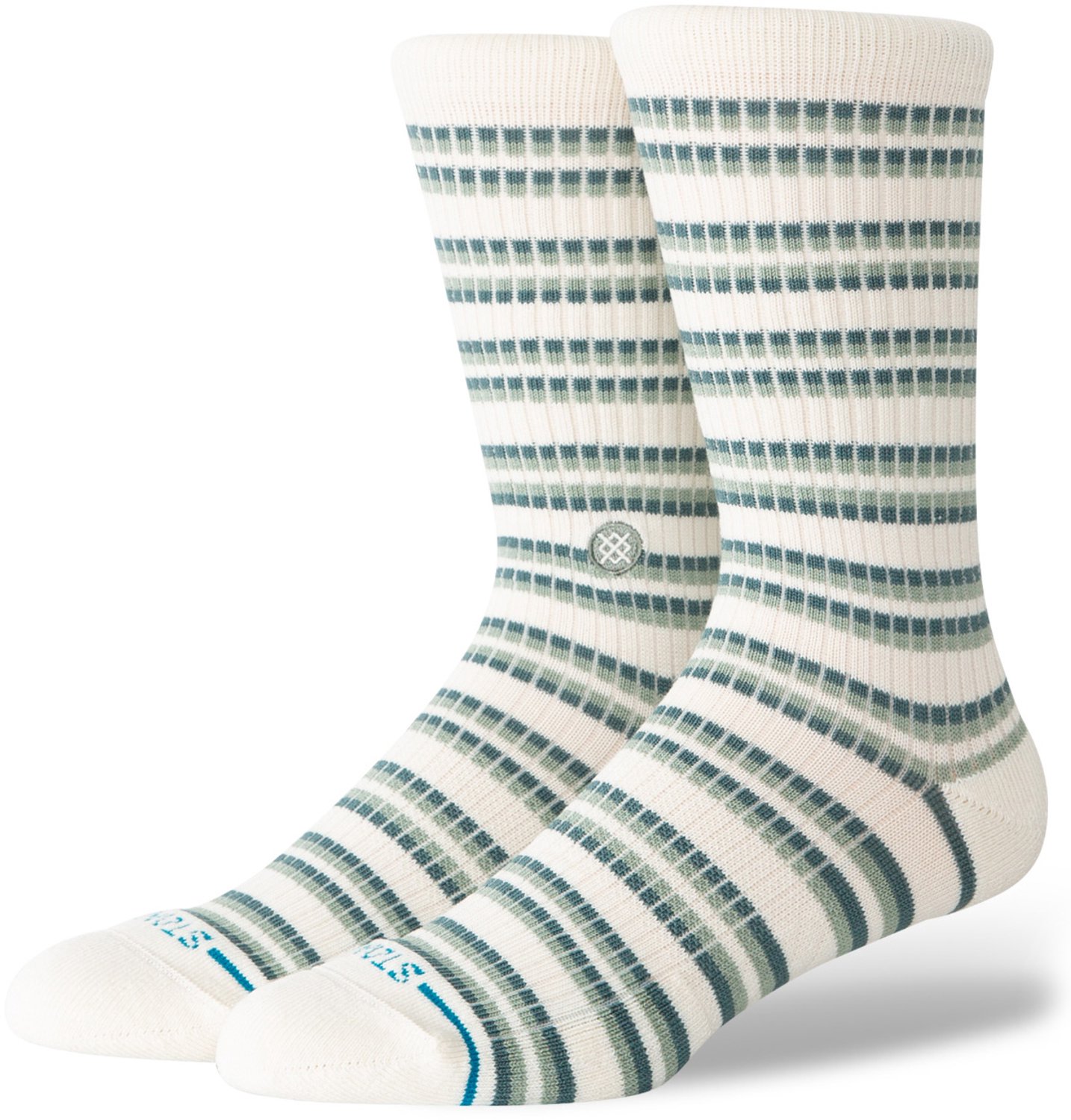 Stance unisex casual sokken multistripe ribbed wit & groen
