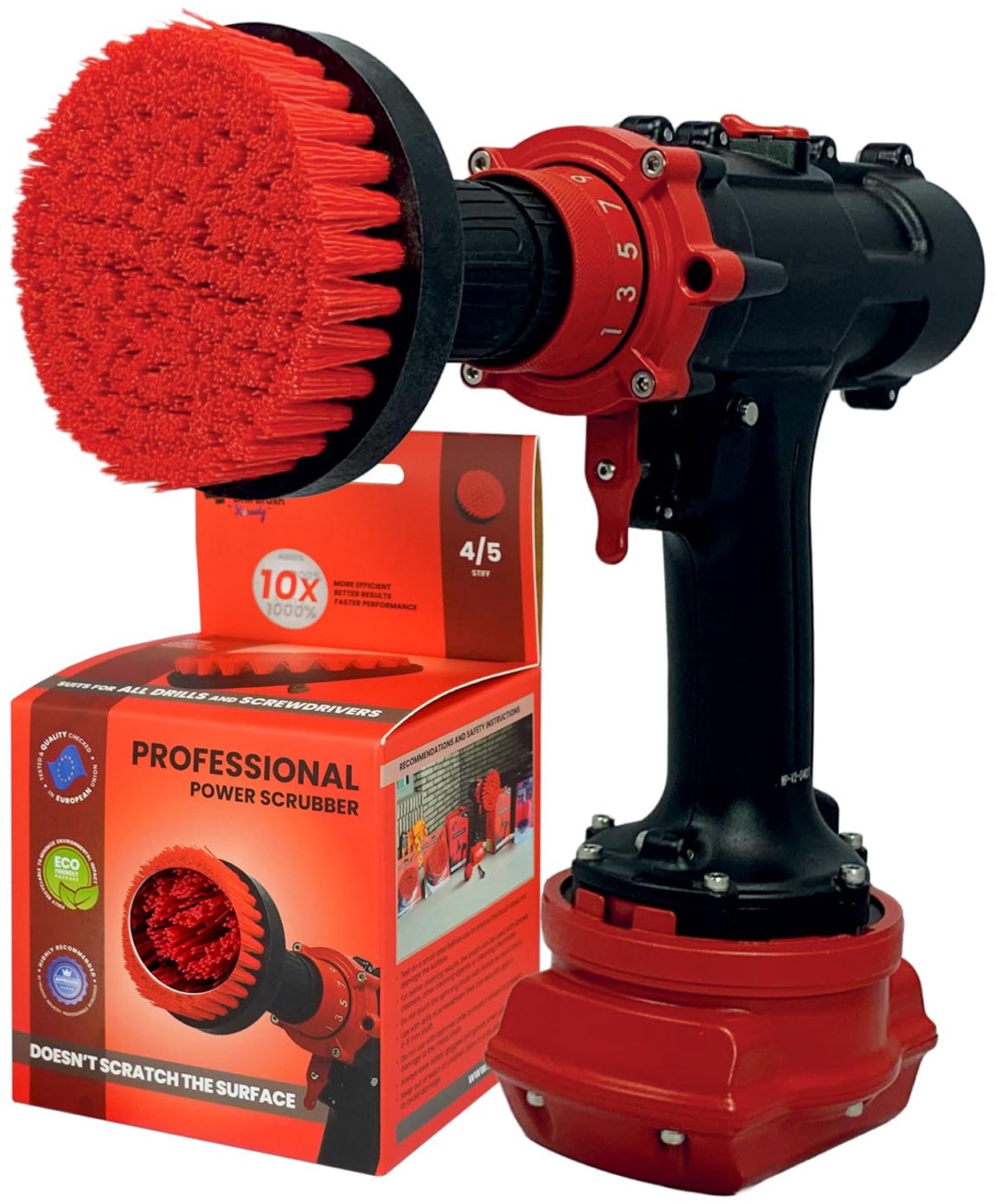 Hoge Kwaliteit Boorborstel, Stijf, Rood, 10 cm