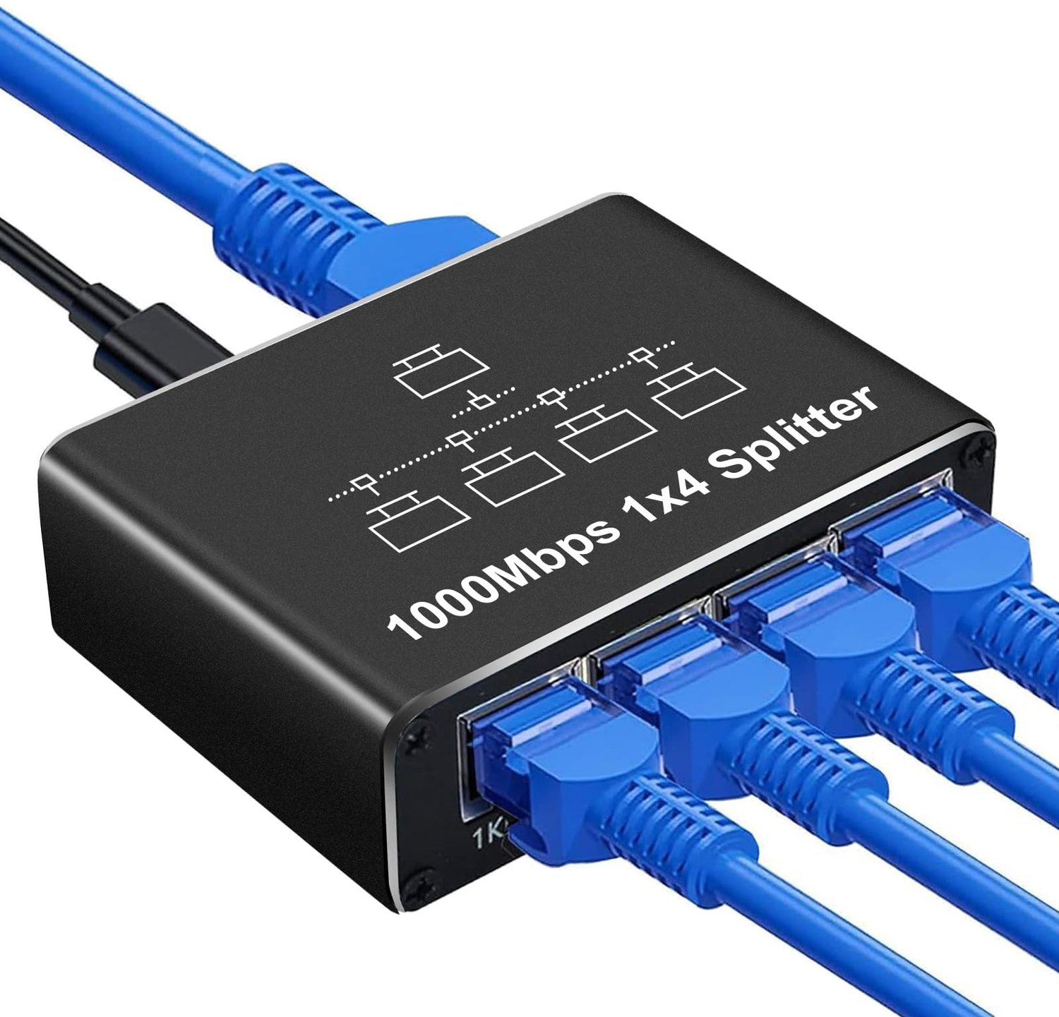 Ethernet Switch 4 Poorten 1000Mbps met USB-C Voeding