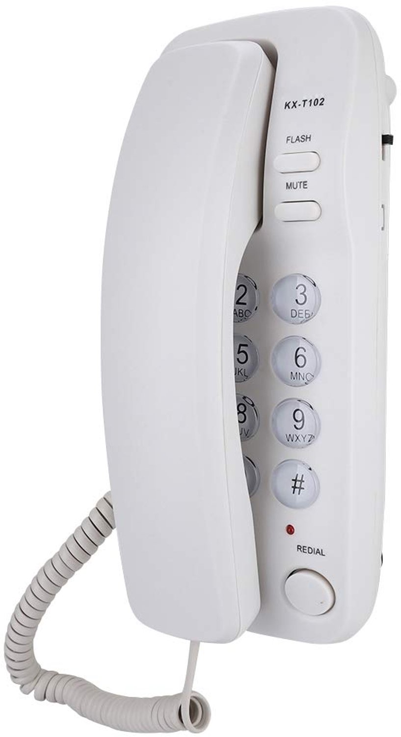 Wandtelefoon met snoer - Compacte Telefoon - Vaste Telefoon - Analoge Telefoon - Desktopeenheid - Geschikt voor Thuis/Kantoor