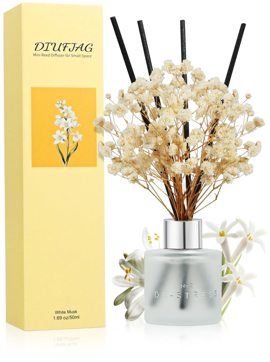 Geurdiffuser met Witte Musk en 8 Sticks 50ml