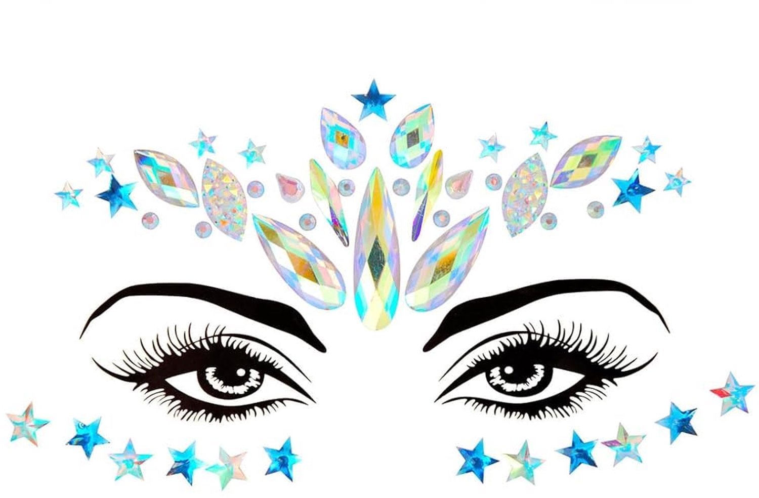 Gezichtskristallen voor Festivals - Herbruikbare Strass Stickers voor Vrouwen