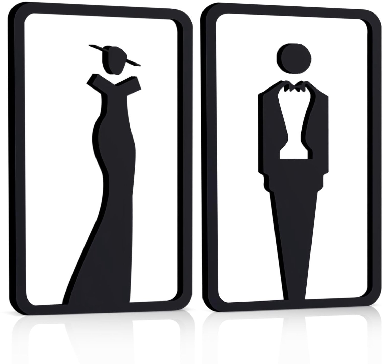 2 Stuks Badkamersignalen voor Mannen en Vrouwen - Acryl Toiletborden