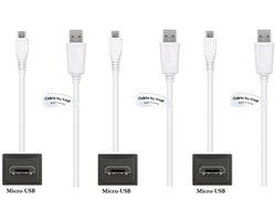 3 stuks OneOne 1,0m Micro USB kabel. Standaard laadkabel. Oplaadkabel snoer past op past op nVidia P2570 Shield, P2920, P2920 Shield Game Controller, Shield Controller, Shield TV / MIDLAND H3, H5