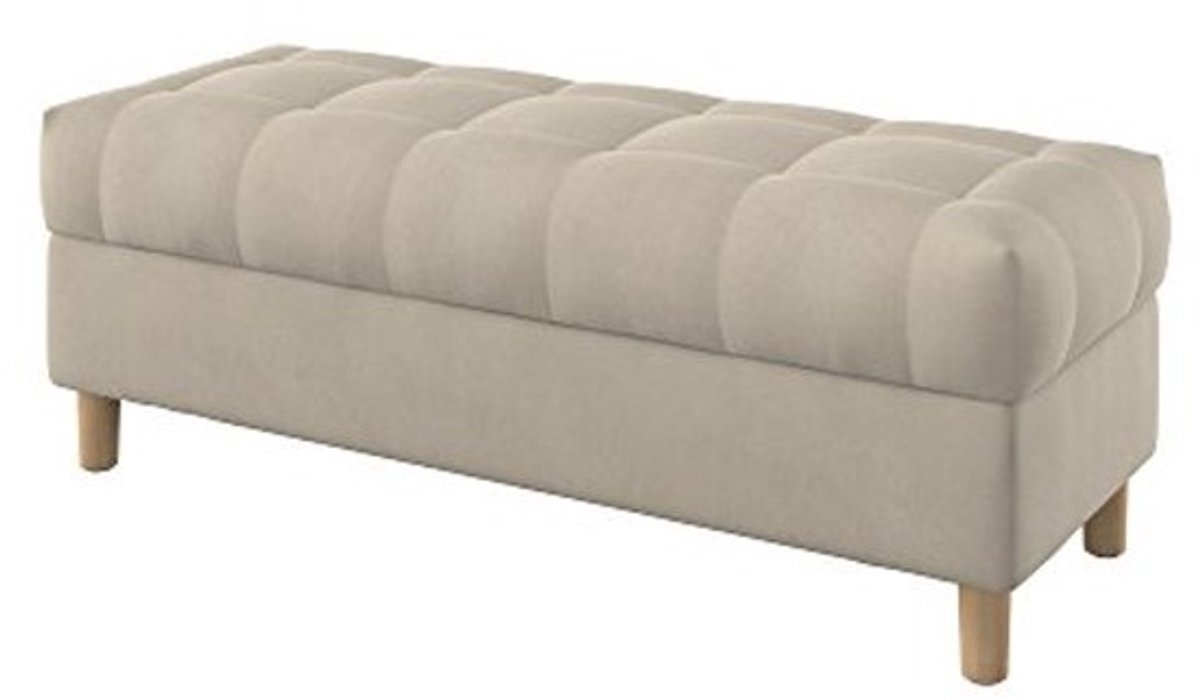 Knooploze zitbank - Opbergruimte - Gestroomlijnde bovenkant - Modern voetenbankje - Voor slaapkamer en hal - 120 cm breed