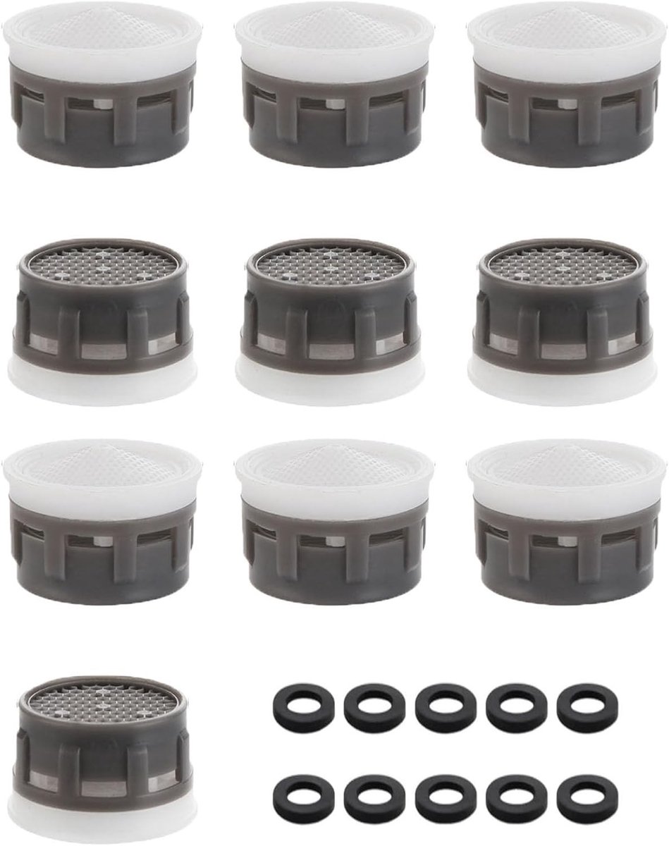 Waterkraanfilters met 10 Stuks Afdichtingen, Waterbesparende Luchtverdelers voor Keuken en Badkamer, Accessoires en Reserveonderdelen