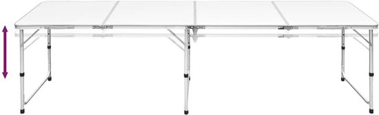 vidaXL - Campingtafel - inklapbaar - en - verstelbaar - 240x60 - cm - aluminium van Merkloos — afbeelding 2