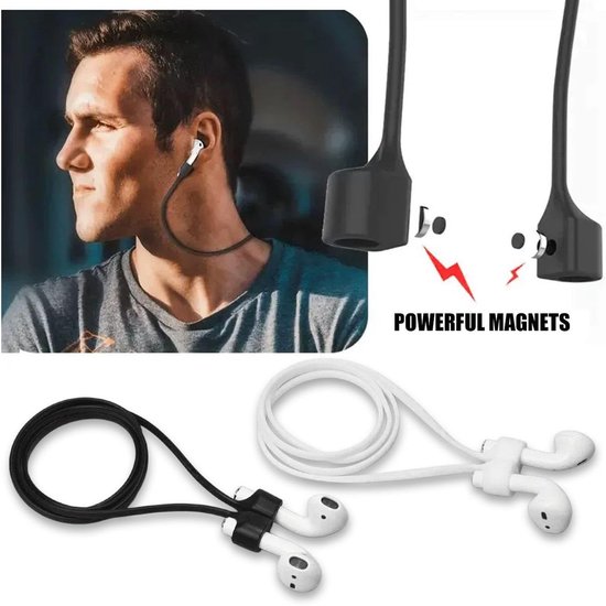 2 Stuks Magneetbanden Voor Hoofdtelefoons En 2 Paar Anti-Verloren Oorhaken, Magnetisch Anti-Verloren Siliconen Touw, Flexibel, Geschikt Voor Dagelijkse Reizen En Sportscènes. — afbeelding 4